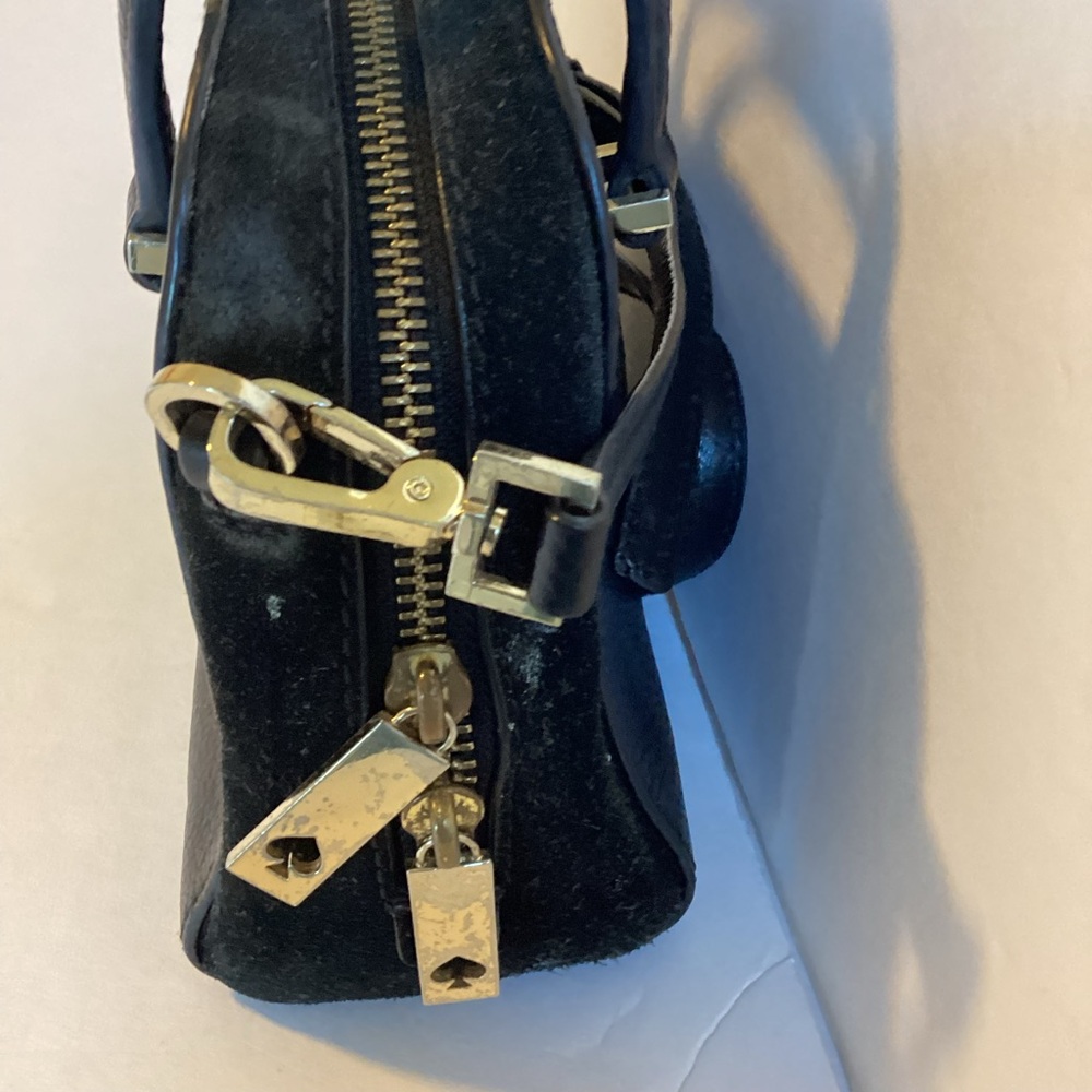 Kate Spade Kay Street Small Felix Satchel Black Pebbled Leather Suede Trim Bag - Picture 4 of 15